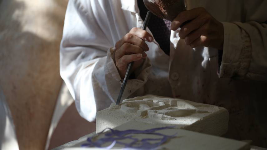 Stage de taille de pierre animé par Pauline Duramé